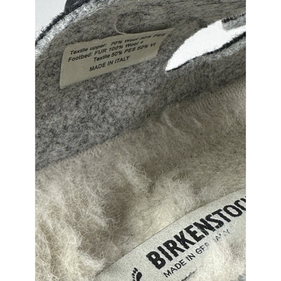 Birkenstock Arizona Shearling Sandal Charcoal Gray Cork Suede Women's 39 Size 8 - Picture 11 of 16